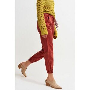 Pantaloni crop din amestec de lyocell cu snur de ajustare imagine