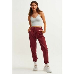 Pantaloni de lyocell si bumbac cu snur in talie imagine