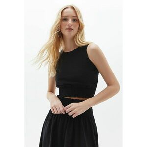 Top crop cu talie elastica imagine