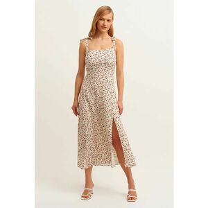 Rochie cu imprimeu si slituri laterale imagine