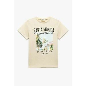 Tricou cu imprimeu si decolteu la baza gatului imagine