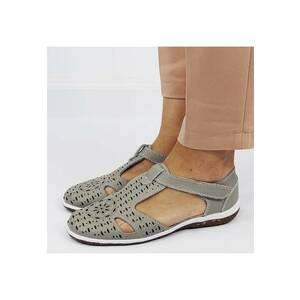Balerini gri din piele naturala 5121 M5 17347 imagine