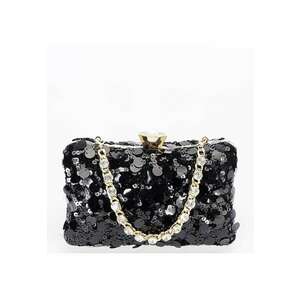 Geanta clutch neagra cu paiete BYH-896 05 17326 imagine