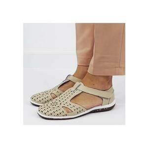 Balerini bej din piele naturala 5121 M5 17359 imagine