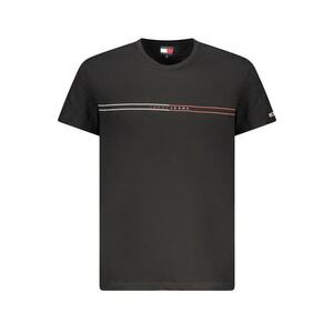 Tricou barbati - cu imprimeu si mini logo pe maneca - Slim Fit imagine