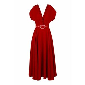 Rochie din amestec de in cu decolteu cache-coeur Ischia imagine