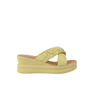 Papuci casual - dama - 49011 galben - piele naturala - platforma imagine