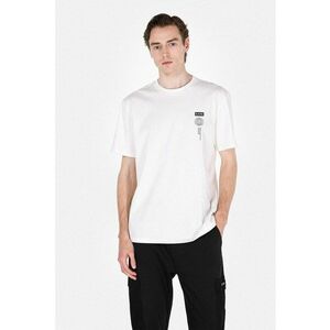 Tricou cu decolteu la baza gatului si imprimeu text pe piept imagine