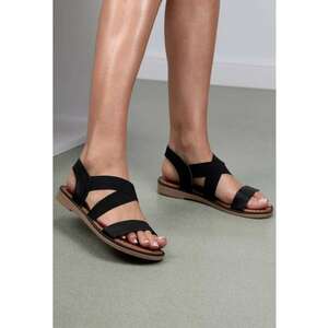 Sandale dama negre din piele cu barete elastice imagine