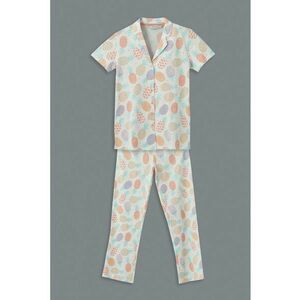 Pijama din bumbac cu imprimeu imagine