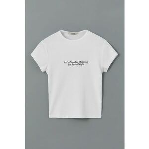 Tricou crop cu imprimeu mesaj imagine