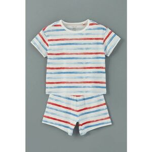 Pijama cu dungi si pantaloni scurti imagine