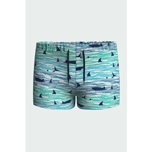 Pantaloni scurti de baie cu snur si imprimeu nautic imagine