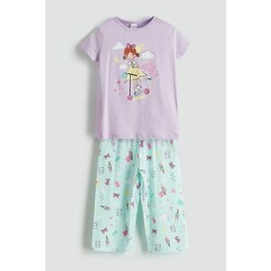 Pijama cu pantaloni scurti si imprimeu grafic imagine