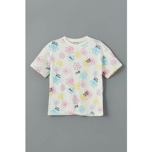 Tricou cu imprimeu si decolteu la baza gatului imagine