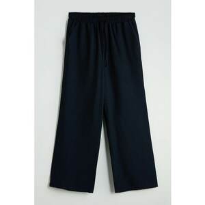 Pantaloni crop cu croiala ampla si talie ajustabila imagine