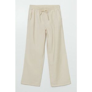 Pantaloni crop cu croiala ampla si talie ajustabila imagine