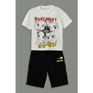 Set de tricou si pantaloni scurti cu imprimeu Pokemon - 2 piese imagine