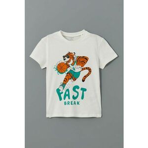 Tricou de bumbac cu imprimeu text si grafic imagine