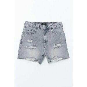 Blugi scurti slim fit cu aspect deteriorat imagine