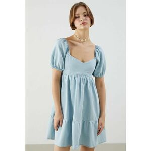 Rochie scurta din denim cu segment transparent pe partea din spate imagine