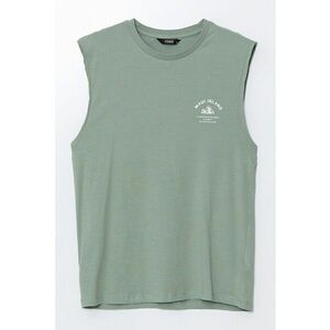 Tricou cu decolteu rotund si model grafic discret imagine