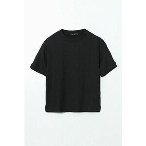Tricou cu model uni si decolteu la baza gatului imagine