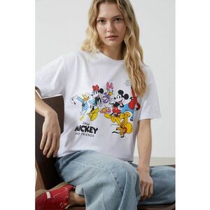 Tricou cu decolteu la baza gatului si imprimeu cu desene animate imagine