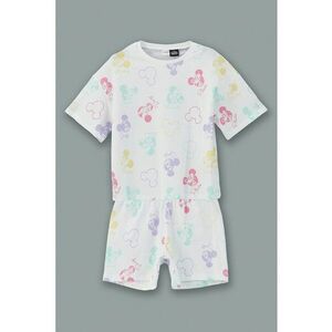 Pijama scurta cu talie elastica si model cu Mickey Mouse imagine