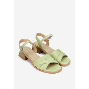Sandale dama din piele verde imagine