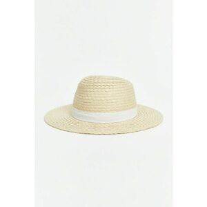 Palarie cu funda - Alb - Bej deschis - imagine