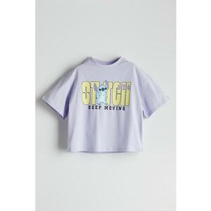 Tricou din bumbac cu imprimeu cu Stitch imagine
