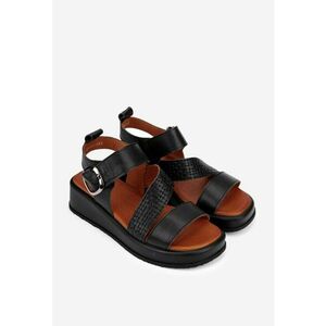 Sandale dama din piele naturala neagra imagine