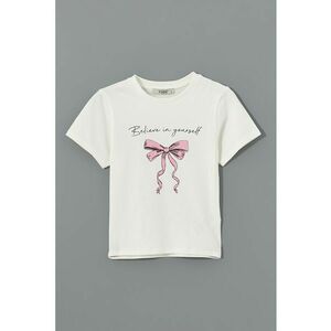 Tricou cu imprimeu si decolteu la baza gatului imagine