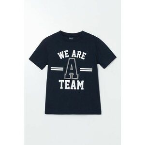 Tricou de bumbac cu imprimeu text imagine