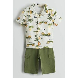 Set de camasa si pantaloni scurti cu imprimeu imagine