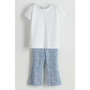 Set de tricou si pantaloni cu model floral imagine