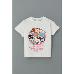 Tricou cu decolteu la baza gatului si imprimeu grafic imagine