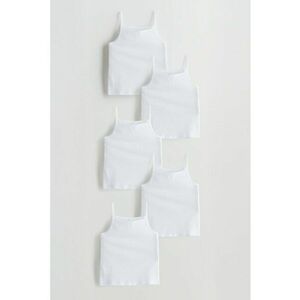 Set de top-uri din bumbac cu model uni - 5 piese imagine
