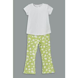 Set de tricou si pantaloni cu model floral imagine