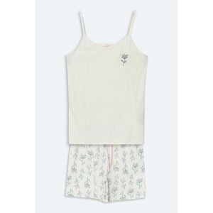 PIjama cu pantaloni scurti si model floral imagine
