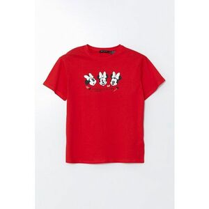 Tricou cu imprimeu desene animate si decolteu la baza gatului imagine