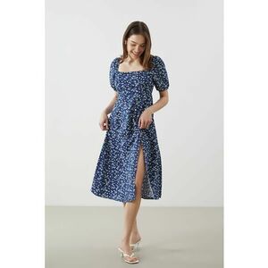 Rochie midi cu decolteu patrat imagine