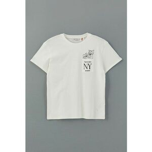 Tricou din bumbac cu decolteu la baza gatului imagine