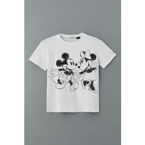 Tricou din bumbac cu imprimeu Minnie si Mickey Mouse imagine