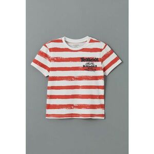 Tricou cu decolteu la baza gatului si model in dungi imagine