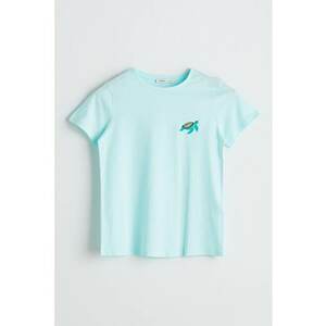Tricou de bumbac cu decolteu la baza gatului imagine