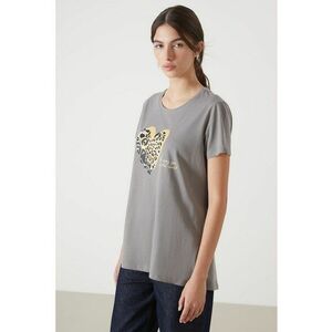 Tricou cu imprimeu si decolteu rotund imagine