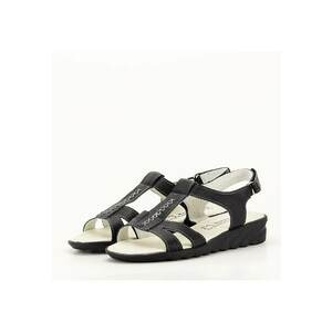 Sandale negre din piele naturala Silvia M5 5805 imagine