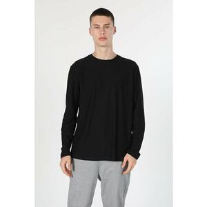 Tricou Cu Maneca Lunga De Barbati Negru -Regular Fit imagine